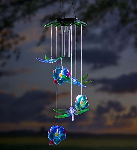 Solar Dragonflies Mobile with Wind Chime