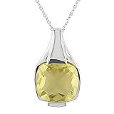 14k White Gold Fancy Cut Olive Quartz Pendant