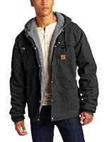 Carhartt Men's Big & Tall Sherpa Lined Sandstone Hooded Multi Pocket Jacket J284
