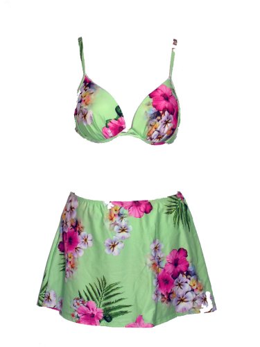 Athena Green Tropical UW Bra & Skirt Bikini 12