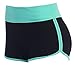Athletic Curves Trimming Hot Yoga Shorts: Shorts for Women high Waisted Stretch BLK/Mint S