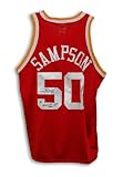 Ralph Sampson Houston Rockets Autographed/Hand Signed Red Throwback Jersey Inscribed ''West Conf Cha