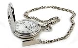 Ornate Gents Pocket Watch with Chain - Gift Boxed (PW001)