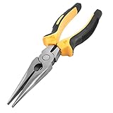 uxcell プライヤー　ペンチ　針鼻　オレンジ　ブラック　プラスチック柄　1個