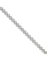 Genuine .925 Sterling Silver Rhodium Plated Diamond Bracelet 12.1 Grams . 100% Satisfaction Guaranteed.