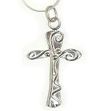 The Cross of Paths - Sterling Silver Pendant on Sterling Silver Snake Chain