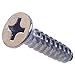 #8 x 1 Flat Head Sheet Metal Screws, Phillips Drive, Stainless Steel 18-8, Full Thread, Bright Finish, Self-Tapping, Quantity 100