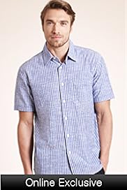 Blue Harbour 2 Longer Pure Cotton Bengal Striped Shirt
