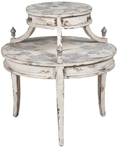 Farmhouse Chic Round Tiered Side Table