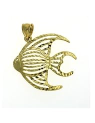 Dazzlers Solid 14 karats Gold Angelfish Charm Pendant available in three colors from jewelsberry (weights: 1.7 grams only)