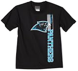 NFL Boys' Carolina Panthers Vertical Presence Tee Shirt (Black, Large)