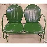 Metal 2 Seat Retro Tulip Lawn Glider - Hunter Green