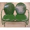 Metal 2 Seat Retro Tulip Lawn Glider - Hunter Green
