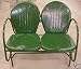 Metal 2 Seat Retro Tulip Lawn Glider - Hunter Green