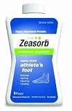 Zeasorb Super Absorbant Antifungal Powder, Foot Care, 2.5-Ounce Bottles (Pack of 2) [Package may vary]