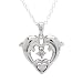 DiAura Sterling Silver Diamond-Accent Heart Dolphins Pendant Necklace, 18"