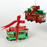 Green San Francisco Christmas Trolley Cable Car Ornament #W7693