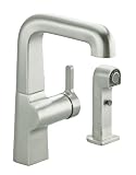 KOHLER K 6336 VS Evoke Secondary Single Control Kitchen Sink Faucet with Sidespray, Vibrant Stainless 41 gkqhPQqL. SL160 KOHLER K 6336 VS Evoke Secondary Single Control Kitchen Sink Faucet with Sidespray, Vibrant Stainless
