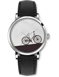 SPRAWL Aanalog Fashion Series Silver Ladies Watches of Genuine Black Leather Strap,Unique Wrist Watch for Women Girls Designed with feint gray