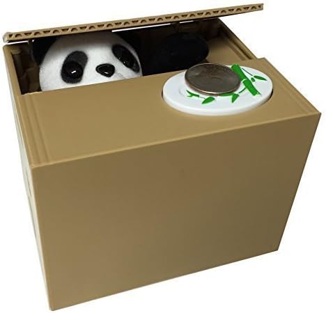 Panda Coin Piggy Bank Saving Box. Panda Paw Steals Coins Into Bank for Saving Money.