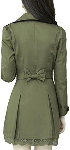 Xfashion Women's New Trechcoat Slim Double-Breasted Windbreaker Jacket US 6 Yellow