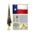 Texas 4ft x 6ft Flag telescoping Flagpole Base and Tassel