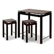Linea 3pc Pub Kitchen Set, Island Table with 2 Stools By Winsome Furniture