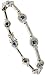 14k White Gold 7 Bracelet, w/ 1.0 Carat Round Top Light Brown Diamonds & 1.44 Carats Round Cut Blue Sapphire Stones, 1/4 (7mm) wide
