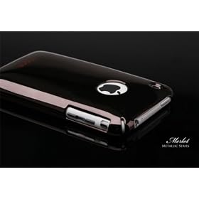 Apple iPhone 3G Metallic Slim Fit Case & Mirror Screen Protection - Merlot
