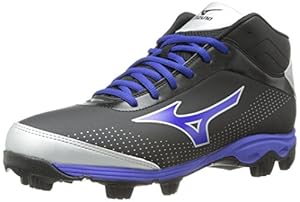 Mizuno Men's 9-Spike Franchise 7 Mid Baseball Cleat,Black/Royal,11.5 M US