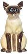 Ceramic Pottery Siamese Cat Bank Approx. 7.5"H