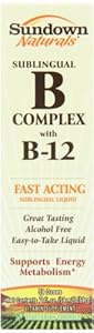 Sundown Naturals Vitamin B-12 Complex Sublingual Liquid, 2 Ounces