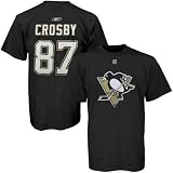 Reebok Pittsburgh Penguins #87 Sidney Crosby Black Player T-shirt