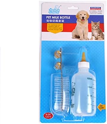 Mdeho Pet Cat Dog Puppy Kitten Kitty Rabbit Milk Nursing Care Safe Plastic Feeding Bottle Set(4OZ)