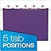 Pendaflex Reinforced Hanging File Folders, Letter Size, Violet, 1/5 Cut, 25/BX (4152 1/5 VIO)