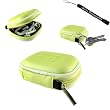Travel KeyChain Case for SanDisk Sansa Clip 1 GB MP3 Player "Earphones set fits too!!!" + Includes a 4-inch eBigValue Determination Hand Strap as a gift!!