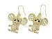 Gold Clear Crystal Mouse Charm Earrings Fashion Jewelry