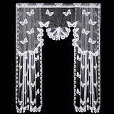 LACE BUTTERFLY FAN SWAG WHITE 56X38