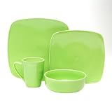 sengWare 4-Piece Uptown Square Dinnerware Set, Pistachio