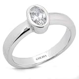 Bezel Set Oval Cut Diamond Engagement Ring