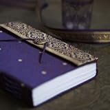 Sari journal notebook - fair trade recycled eco friendly - Blue : Medium
