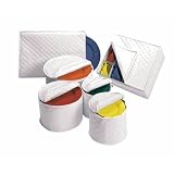 6pc China Plate White Storage Set Quilted Vinyl Dinner Ware Protector