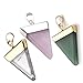 JOVIVI Gold Plated Rock Crystal Quartz Triangular Pyramid Chakra Pendant NecklaceChain