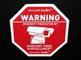 6 Alarm System Surveillance Camera Warning Decals