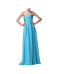 Empire   Waistline Floor Length Chiffon/Polyester/Satin Sequined Pleated Beaded Evening Dress/Bridesmaid Dress/Prom Dress 