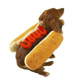 Casual Canine Hot Diggity Dog Costume Md Ketchup