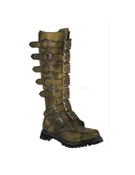 MenS 30 Eyelet Steel Toe Knee Boot With Steel Plates And Gear Buckles (Bronze Leather;Mens 12)