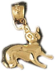 Dazzlers Solid 14k Gold Cat Charm Pendant Available in three colors from jewelsberry (weights: 1.0 grams only)