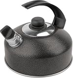 Wasserkessel Aluminium m.Deckel u. Flöte, 2 l, schwarz marmor.