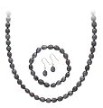 Sterling Silver Freshwater Cultured Peacock Pearl 3 piece Jewelry Set
